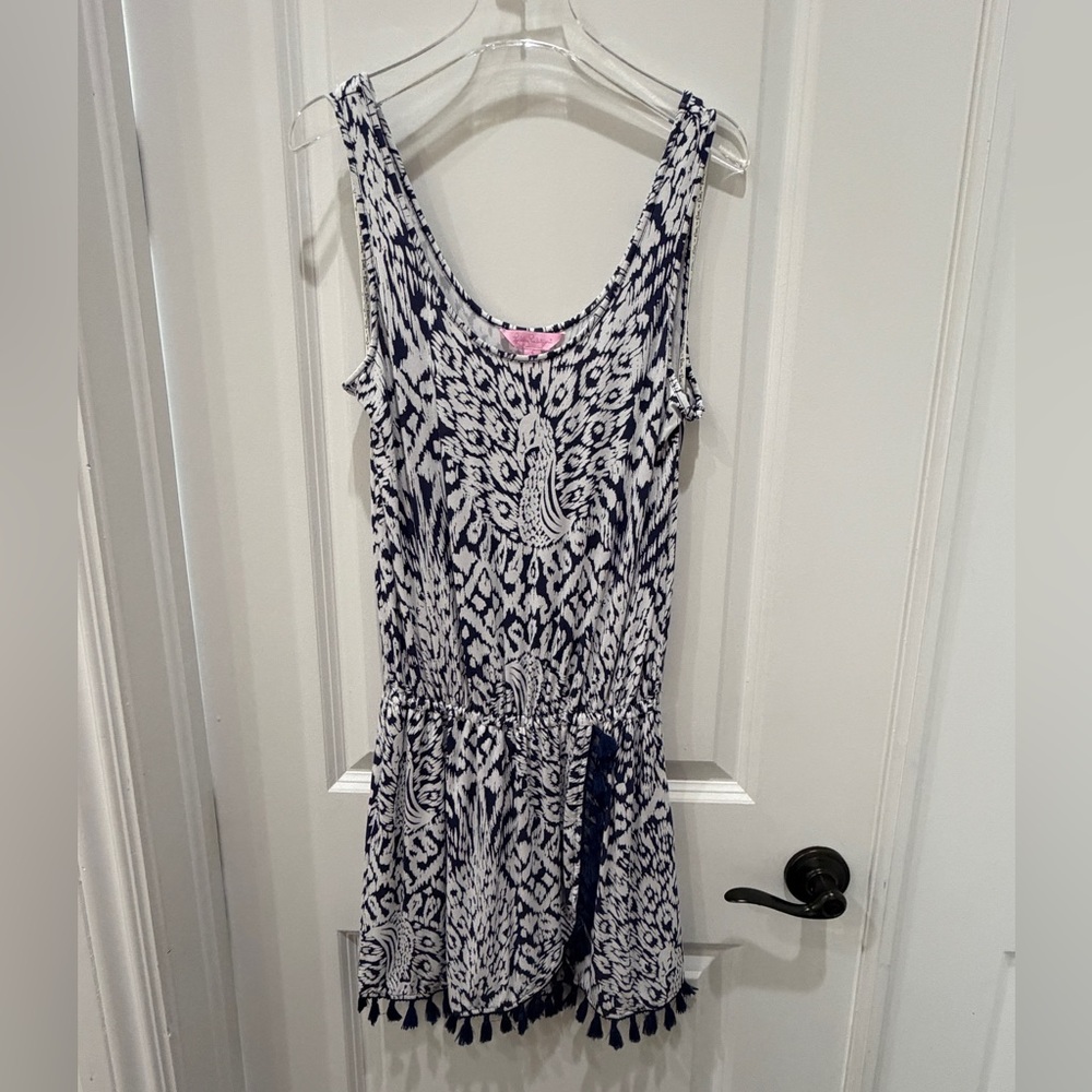 Lilly Pulitzer Navy and White Patterned Romper